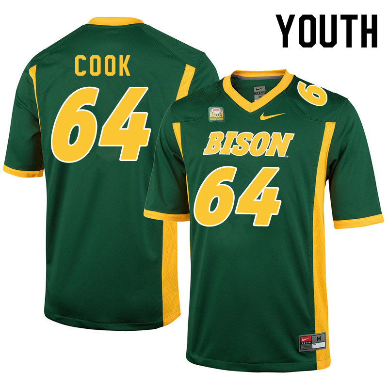 Youth #64 Brendan Cook North Dakota State Bison College Football Jerseys Sale-Green - Click Image to Close